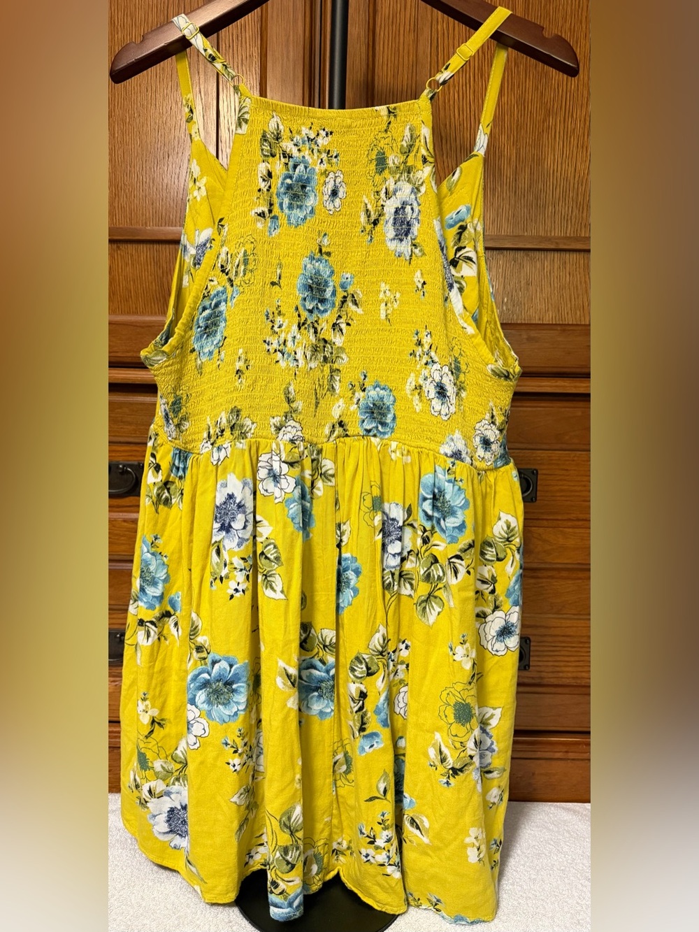 Torrid Floral Smocked Strappy Babydoll Cami Tank Top Boho Layer Sweetheart Neck - Picture 3 of 10